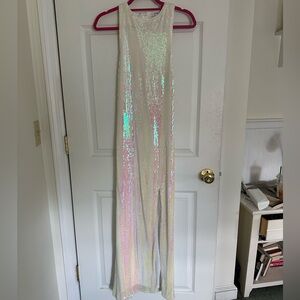 FLASH SALE Glamour Iridescent Sequin Maxi Dress - XS